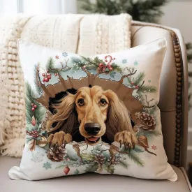 African Hound Cushion Cover African Hound Peeking Dog in Crack Pillowcases Gift for Dog Lover Pillows Vintage Farmhouse Linen Throw Pillow Covers for Sofa Chair Car 26x26in