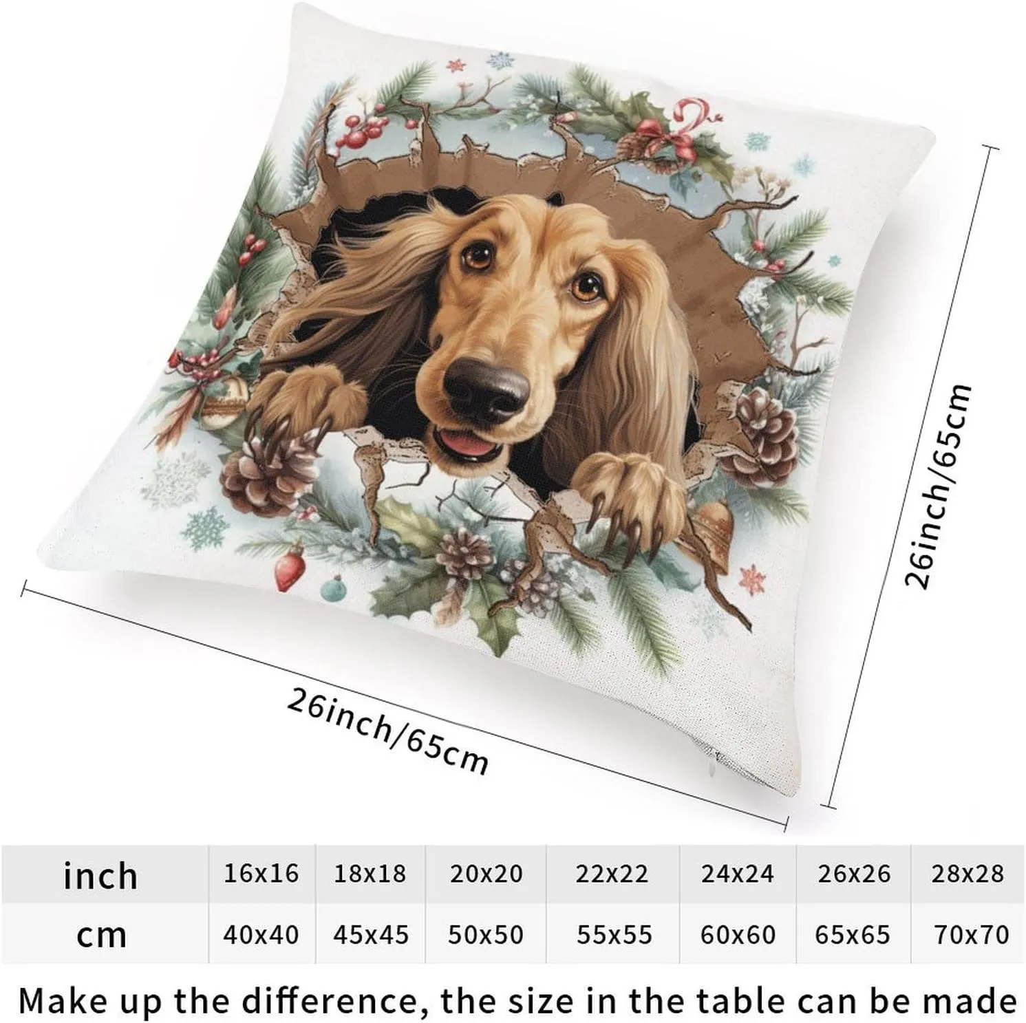 African Hound Cushion Cover African Hound Peeking Dog in Crack Pillowcases Gift for Dog Lover Pillows Vintage Farmhouse Linen Throw Pillow Covers for Sofa Chair Car 26x26in