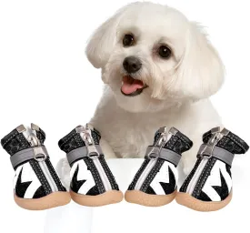 AOFITEE Mesh Dog Shoes, Breathable Boots for Small Dogs, Waterproof Puppy Booties Sandals With Anti-Slip Sole and Zipper, Hot Pavement Durable Pet Paw Protector