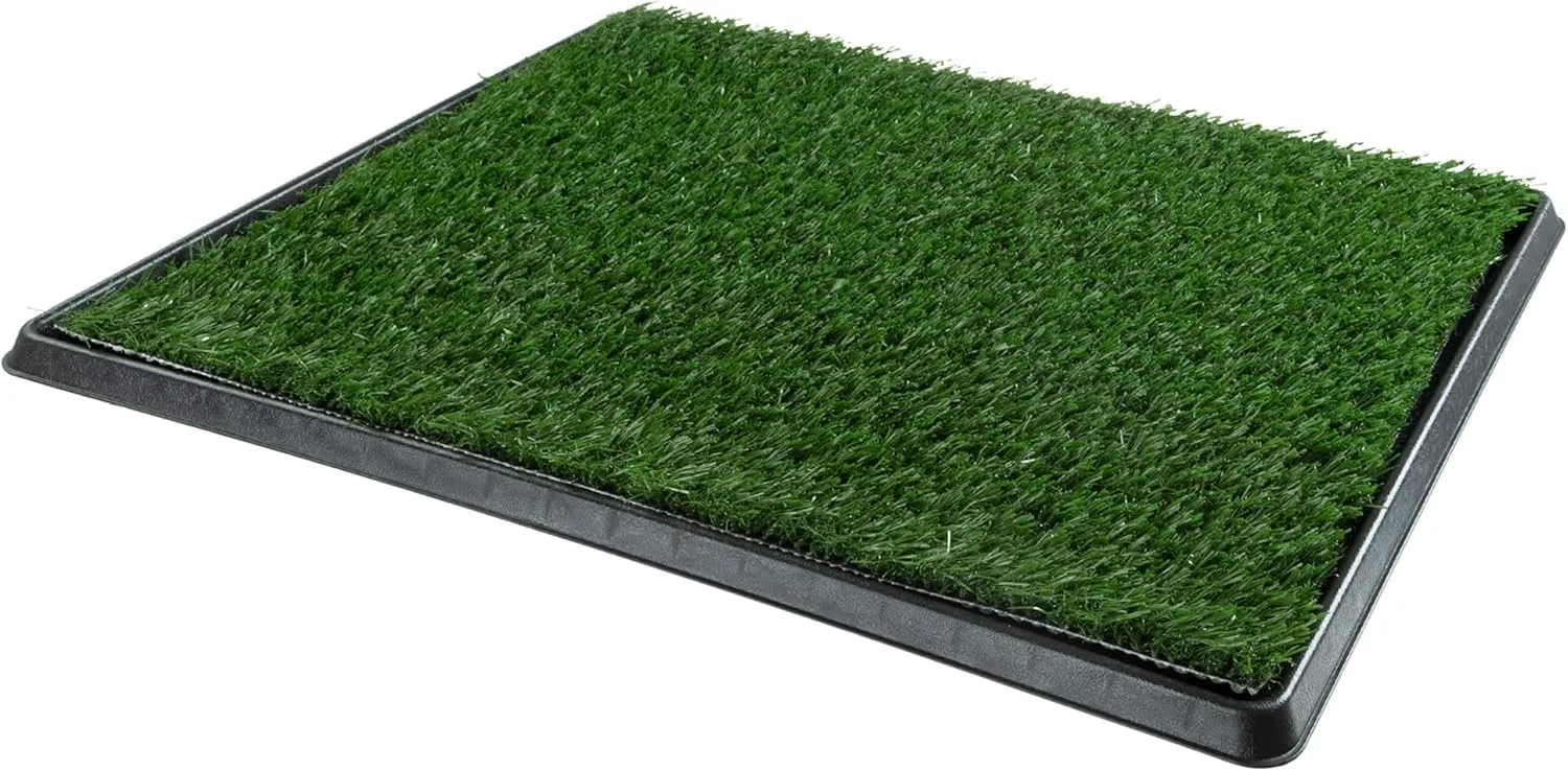 Artificial Grass Puppy Pee Pad for Dogs and Small Pets - 16x20 Reusable 4-Layer Training Potty Pad with Tray - Dog Housebreaking Supplies by PETMAKER
