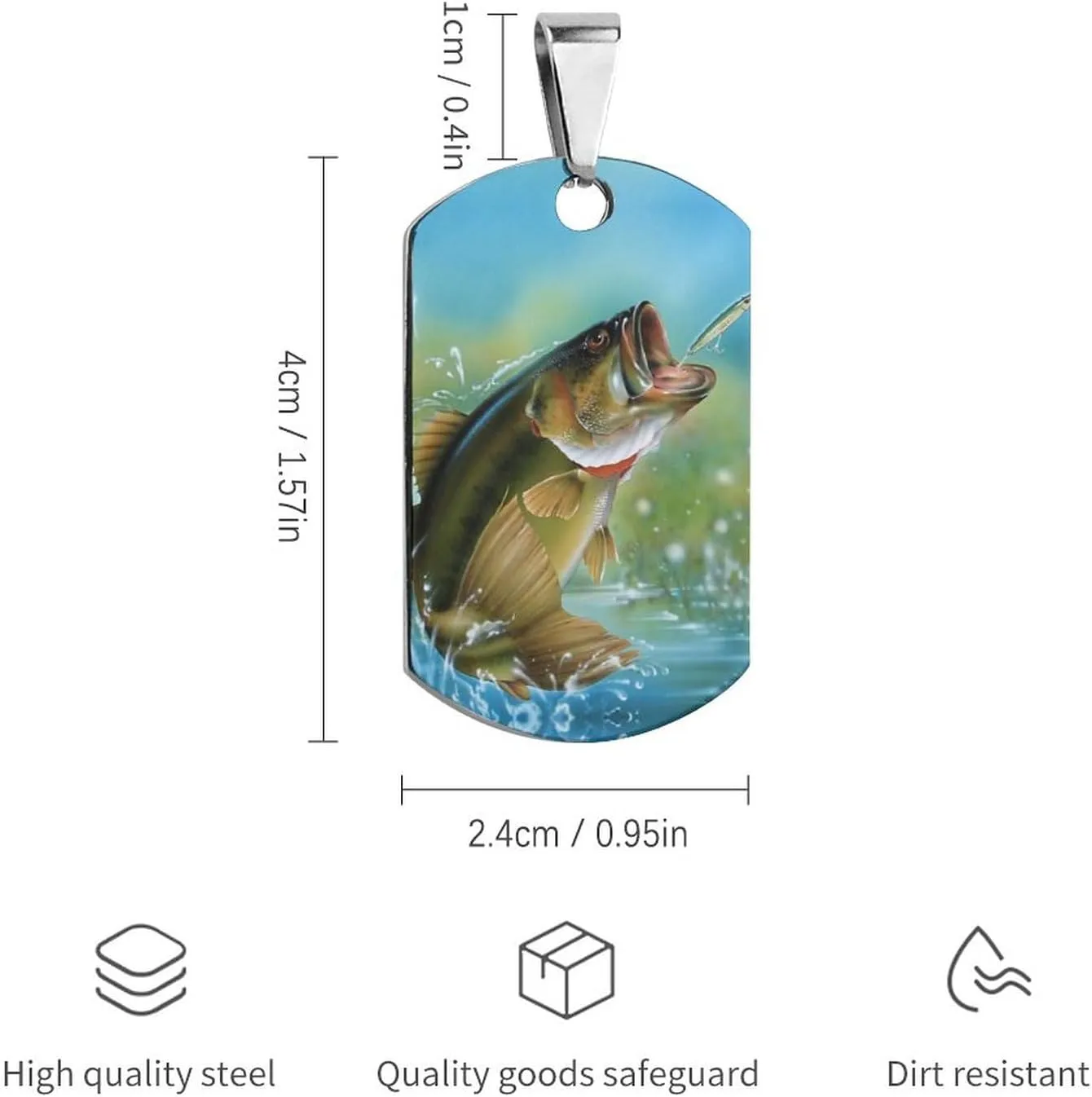 Bass Fishing Stainless Steel Pet ID Tags Personalized Dog and Cat Tags Cute Collar Tags Dog Tags