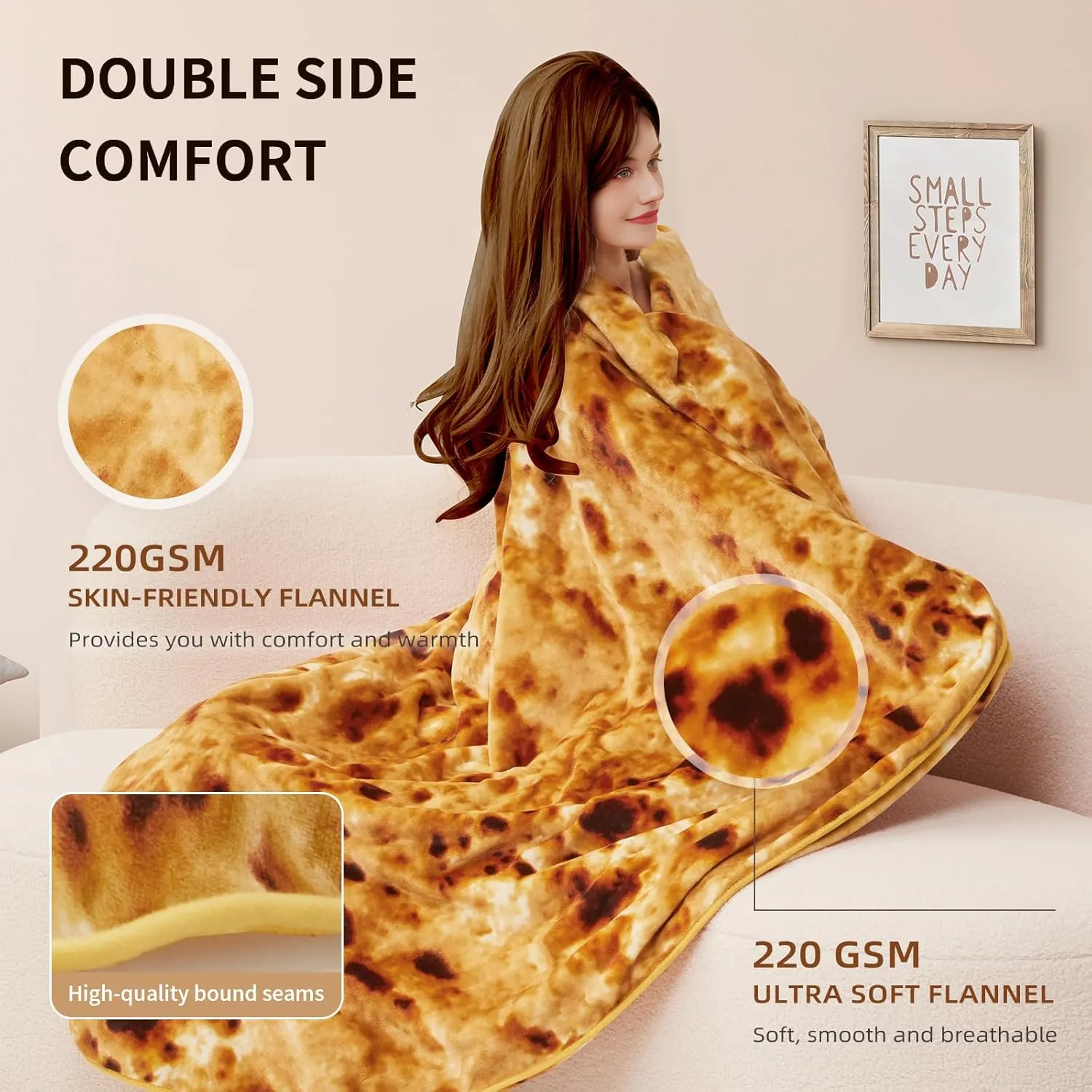 Bwarm Electric Blanket, Burrito Blanket Heated Blanket, Fast Heating with 6 Heating Levels, 3-Hour Auto Shut-Off, Machine Washable(71 inches, Yellow)