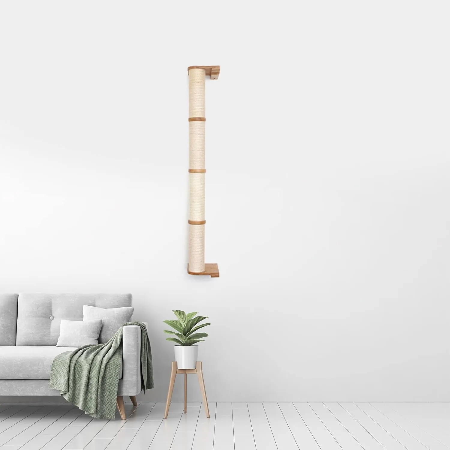 Catastrophic Creations Cat Scratching Post  4-Tier Cat Wall Scratcher  Durable Bamboo & Sisal Cat Scratcher Post  Hand-Crafted Cat Scratching Posts for Indoor Cats  Modern Cat Furniture-