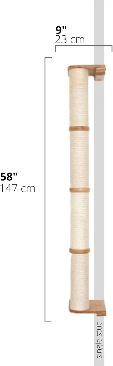 Catastrophic Creations Cat Scratching Post  4-Tier Cat Wall Scratcher  Durable Bamboo & Sisal Cat Scratcher Post  Hand-Crafted Cat Scratching Posts for Indoor Cats  Modern Cat Furniture-