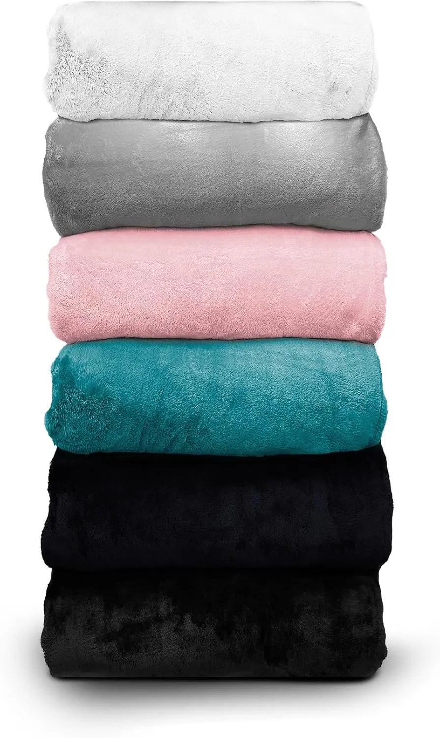Comfort Lab Reversible Flannel Sherpa Throw Blanket - Elegant Fluffy Throw Blankets for Couch and Home Decor - Anti Pilling Non Shedding Cozy & Warm Fleece Throws - Kids/Pet (40" x 50") - Black