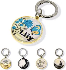 Customizable Reflective Waterproof Pet ID Tag with Engraved Name & Contact Info, Durable Rustproof Metal Lightweight Design for Dogs Cats, Gold & Silver Options (bee)