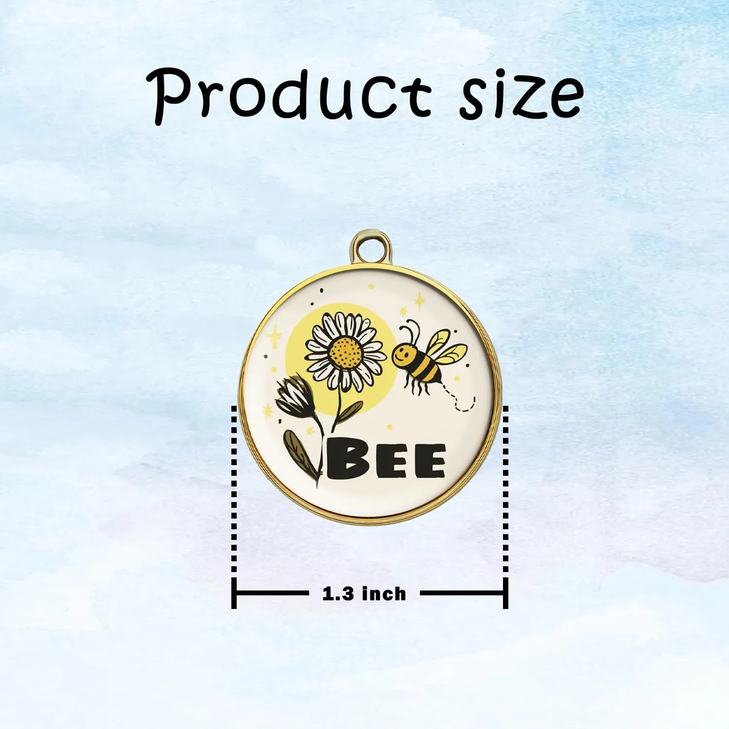 Customizable Reflective Waterproof Pet ID Tag with Engraved Name & Contact Info, Durable Rustproof Metal Lightweight Design for Dogs Cats, Gold & Silver Options (bee)