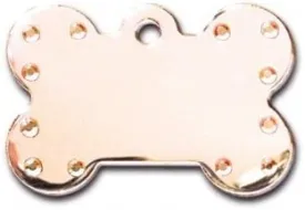 Diva Diamond Dog Jewel Collection Bone Shape Personalized Custom Engraved Pet ID Tags! (Rose Gold/Aurora Jewels, Large)