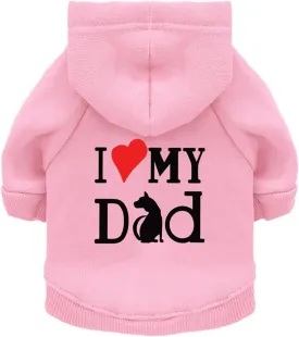 Dog Hoodie Dog Hoodies for Small Dogs Clothes I Love My Dad Fleece Sweater Winter Sweat Shirt Warm Cotton Dog Hoodie for Small Dog Cat Dad Pink S