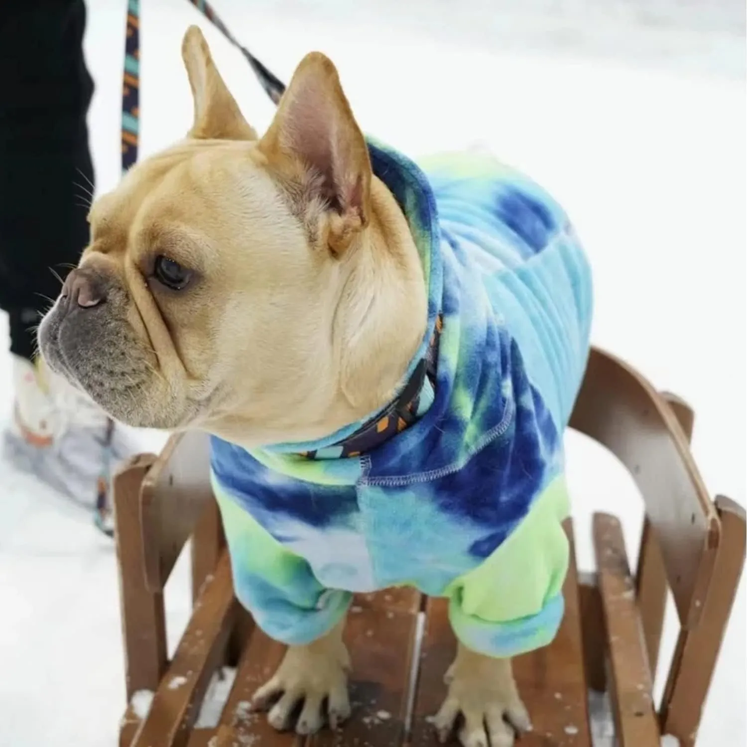 Dog Tie Dye Hoodie, Dog Winter Clothes, Pet Hooded Sweatershirt Pullover, Dog Coat Apparel for Small Medium Large Dogs(Blue Green,8XL-Chest 38'')