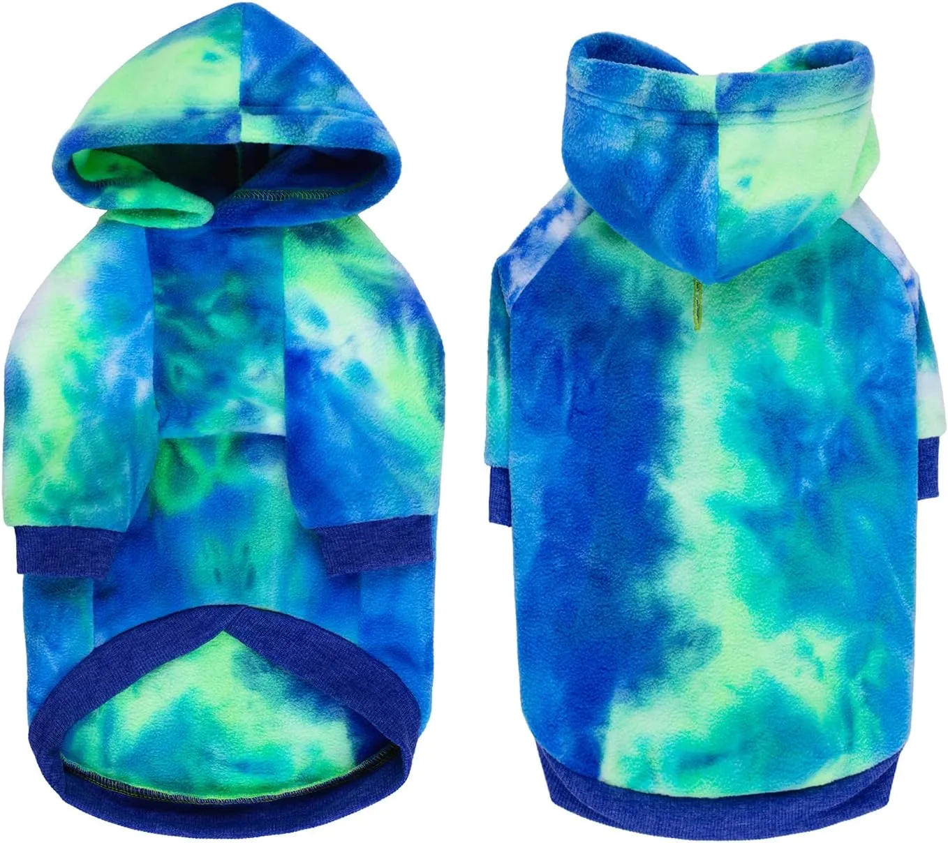 Dog Tie Dye Hoodie, Dog Winter Clothes, Pet Hooded Sweatershirt Pullover, Dog Coat Apparel for Small Medium Large Dogs(Blue Green,8XL-Chest 38'')