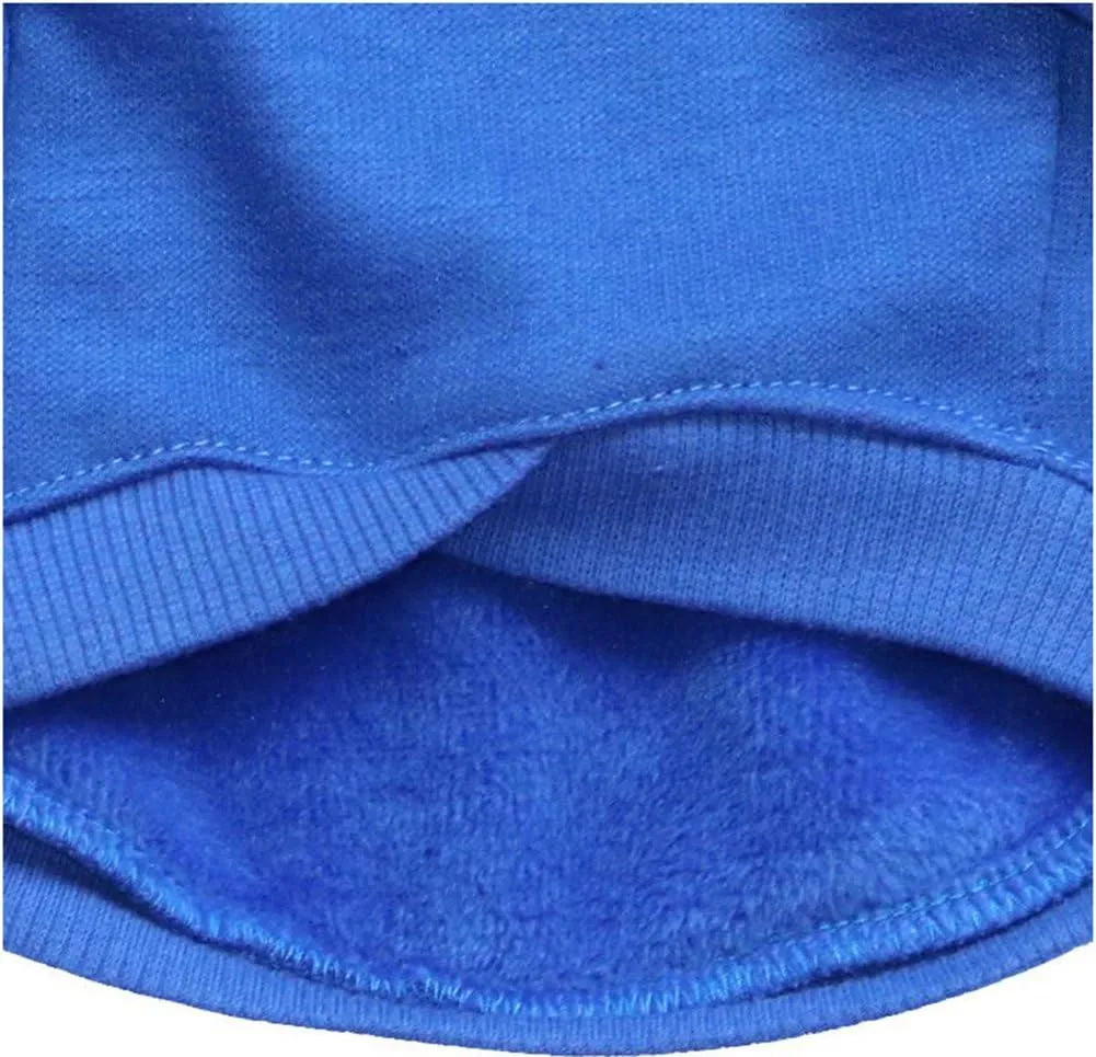 Fleece Dog Hoodies, Apparel,'FBI' Luminous Patterns Basic Hoodie Sweater, Cotton Jacket Coat for Small Dog & Medium Dog & Cat (S, Blue)