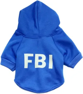 Fleece Dog Hoodies, Apparel,'FBI' Luminous Patterns Basic Hoodie Sweater, Cotton Jacket Coat for Small Dog & Medium Dog & Cat (S, Blue)