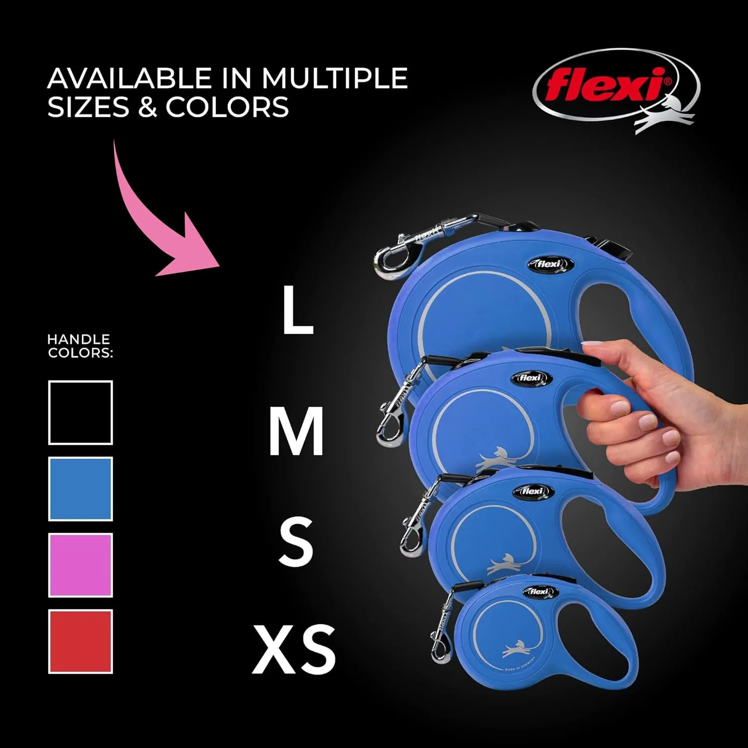 FLEXI New Classic Tape Extra Small Retractable Dog Leash for Small Dogs Upto 26 lbs.  10 ft., Blue | Tangle Free Pet Walking Leash with One-Handed Brake, Pause, Lock|German Quality Product