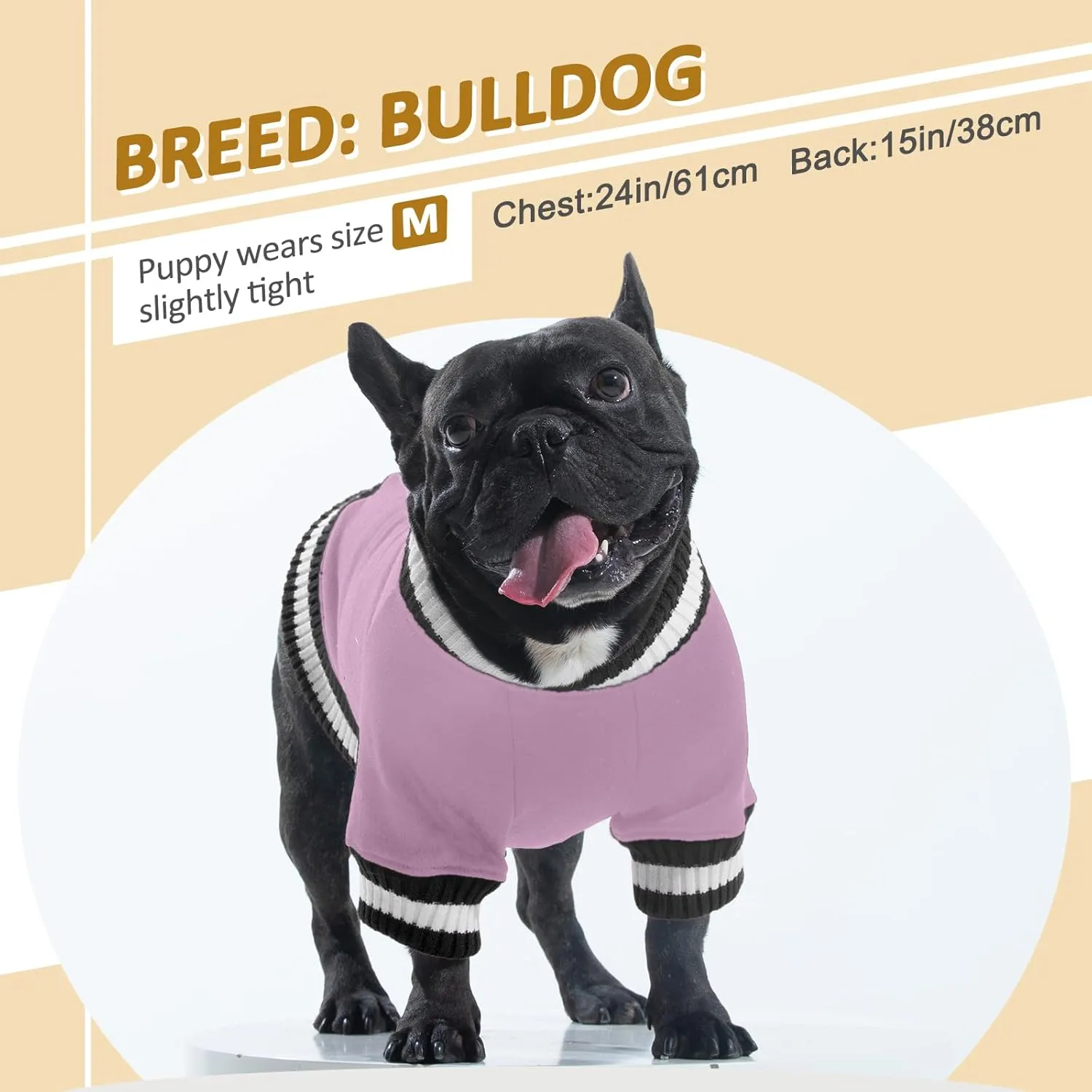 FUAMEY Dog Pullover SweatshirtDog Winter Sweaters Warm Dog Clothes Dog Vest Thick Puppy Pullover Soft Pet Fleece Sweater Cute Doggie Boy Girl Outfit for Small Medium Dogs Lavender M