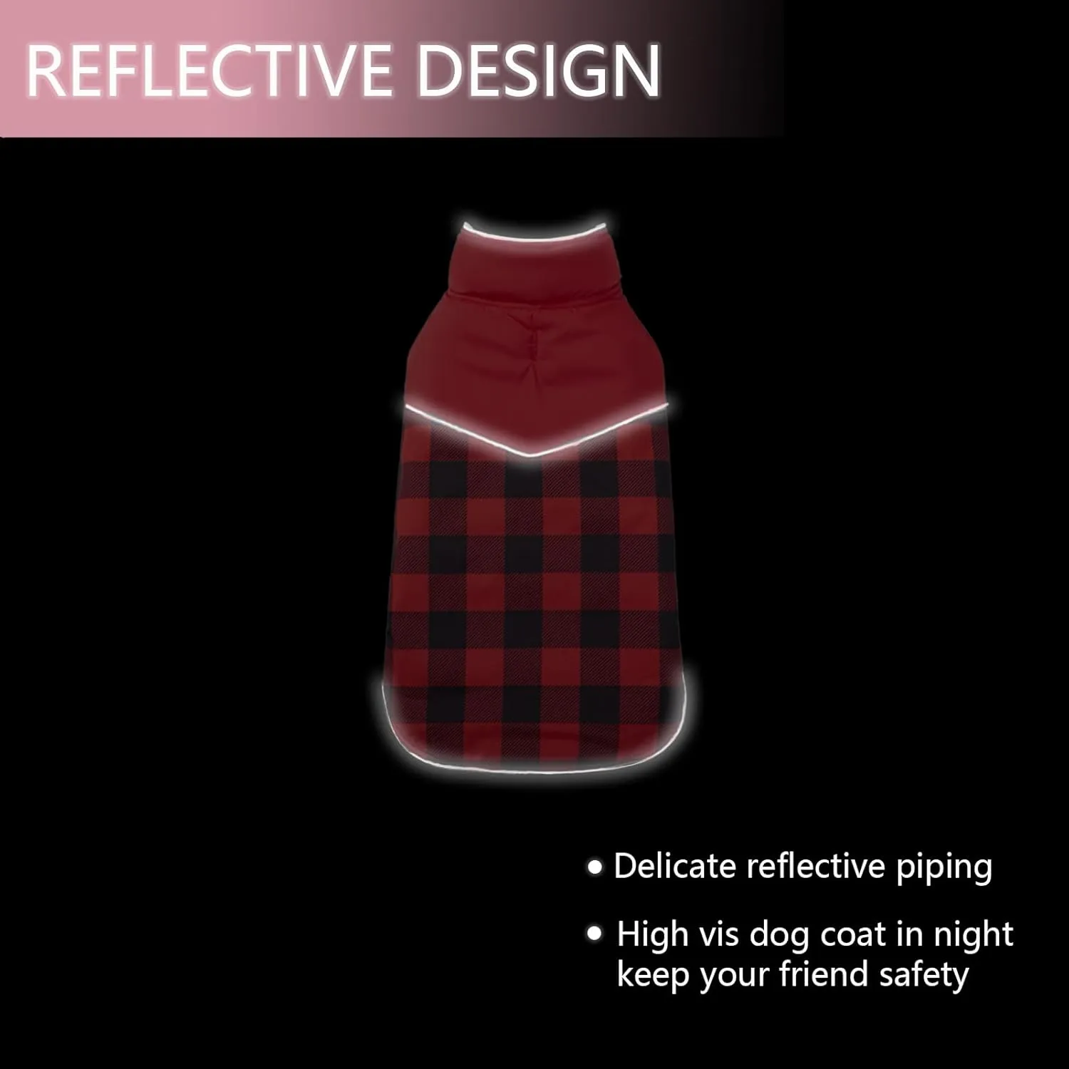 Geyecete Dog Winter Coat,Reversible Dog Coat Water Resistant British Style Plaid Dog Winter Coats Leash Hole Soft Basic Warm Dog Coat Jacket-Red-XXL, XX-Large