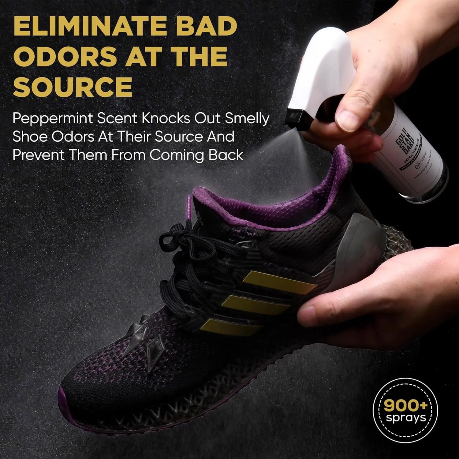 Gold Standard Shoe Deodorizer Spray, 6 oz  Shoe Spray and Smell Remover, Long-Lasting Shoe Odor Eliminator, Natural Shoe Freshener Spray with Peppermint
