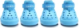 JZXOIVA Dog Shoes for Hot Pavement, Dog Crocs for Large Dogs, Breathable Dog Boots & Paw Protectors, Adjustable Non-Slip Dog Rain Booties, Waterproof Pets Sandals for Beach Blue Size 10