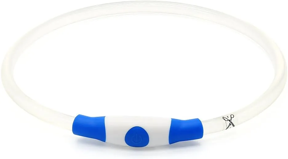 Light up Dog Collar, BSEEN USB Rechargeable Flash Dog Necklace Light, Pet Safety Collar Makes Your Beloved Dogs Be Seen at Night for Small Medium Large Dogs(Blue)
