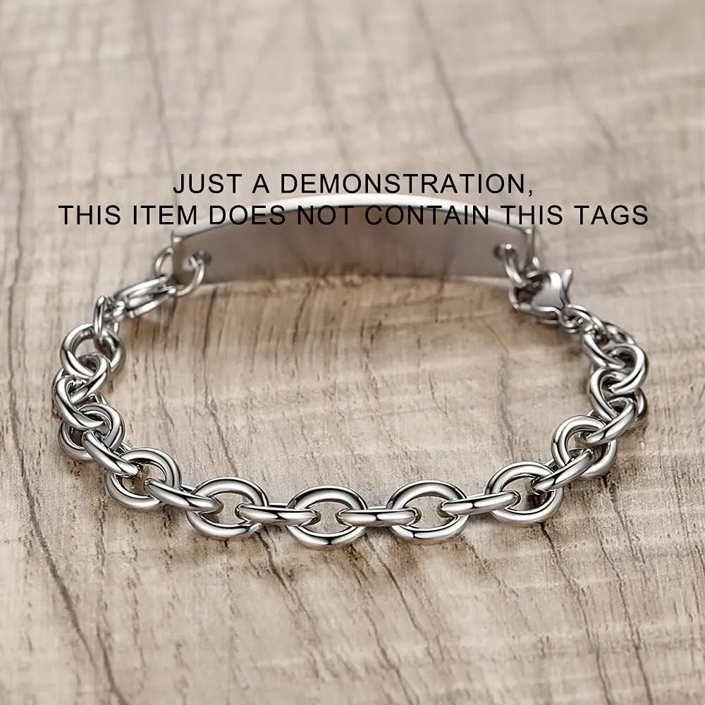 LinnaLove-Stainless Steel Cable Chain lnterchangeable Medical Alert Bracelets - (Just Chain)