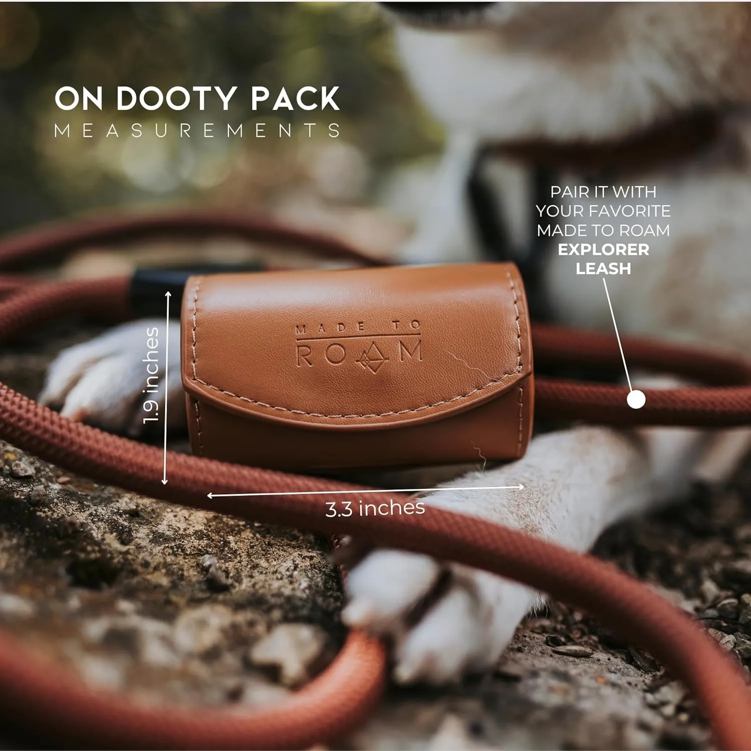 MADE TO ROAM On Dooty Pack - Premium Dog Poop Bag Holder for Leash, Vegan Leather Waste Bag Dispenser for Poop Bag Rolls - Montana Moonrise