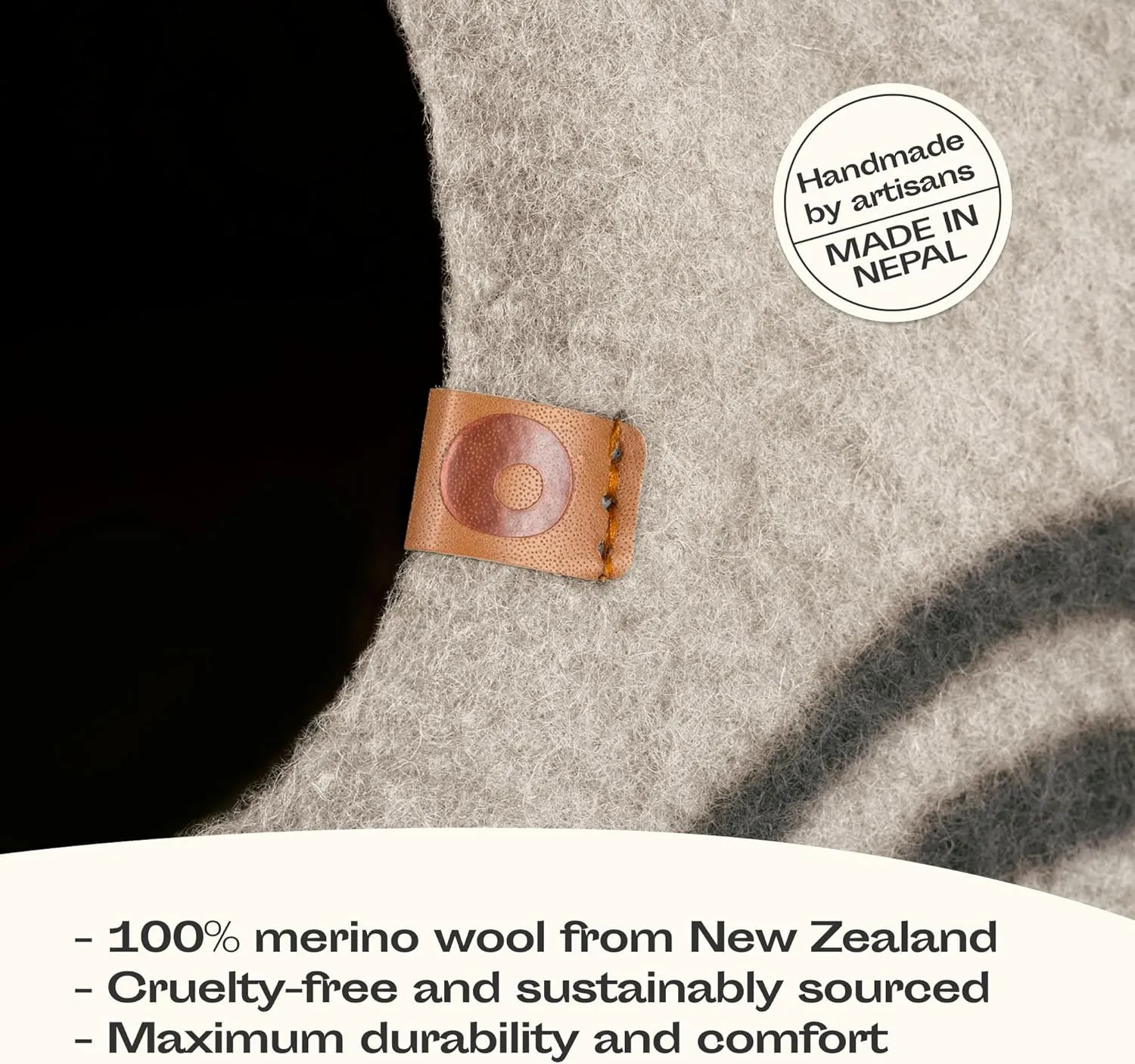 MEOWFIA Cat Cave  Premium Felt Cat Bed for Indoor Cats, Handmade 100% Merino Wool (Light Shades)
