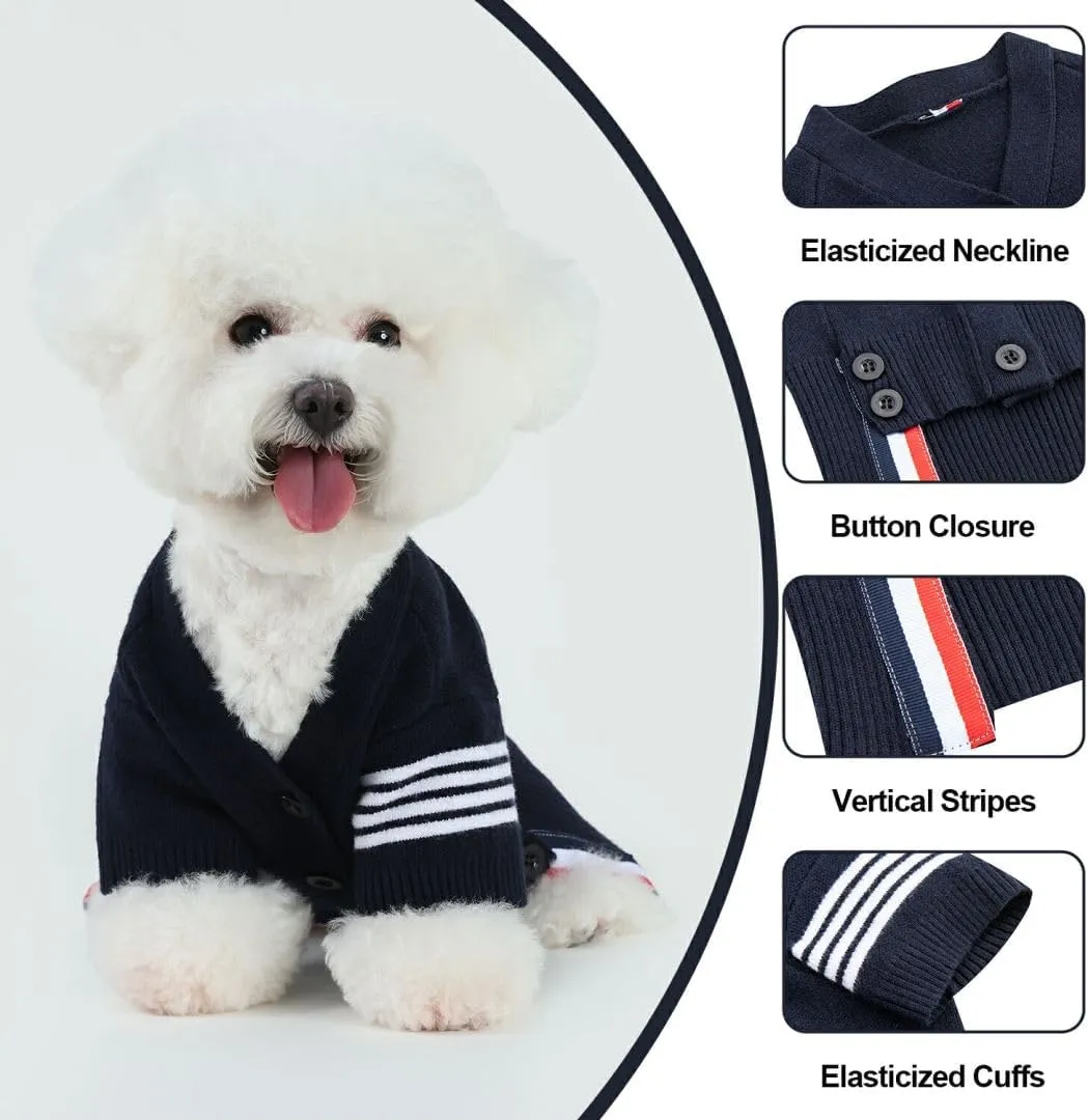 PINA Dog Sweater, Dog Cardigan Sweater, Knitted Dog Sweater Classic Warm Windproof, Puppy Sweater Winter Clothes for Small Medium Large Dogs