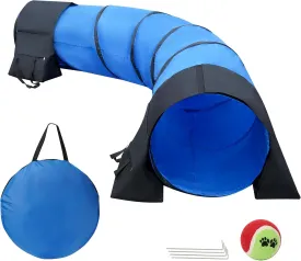 Rain Queen 10 Foot Dog Agility Tunnel with Sandbagsl - Premium Dog Agility Equipment for Effective Pet Agility Training.