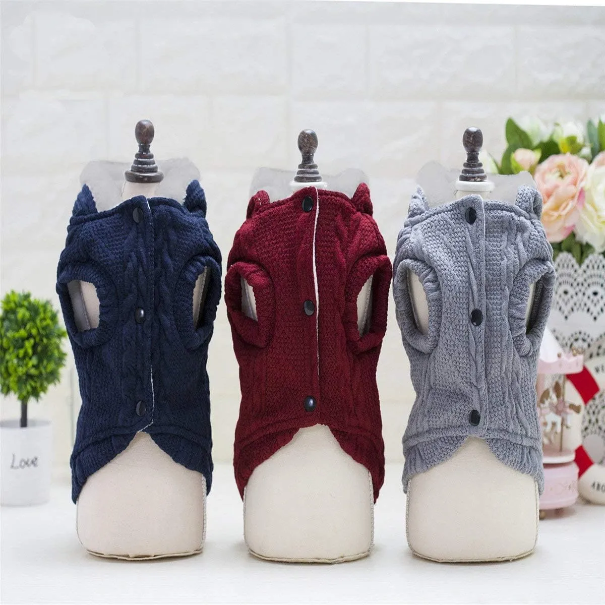 Rdc Pet Clothes Dog Sweater Hoodie With Cap - Winter Warm Turtleneck Fleece Coat for Small Medium Dogs and Cats (XXL, Classic-Red)