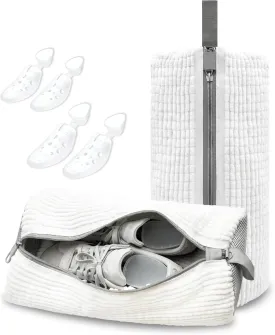 Shoe Washing Machine Bag: Laundry Shoe Bag For Washer And Dryer, Shoes Unstain Cleaner Kit Reusable Shoe Washing Bag For Sneakers, Trainers, Tennis Shoes(White 2pcs)