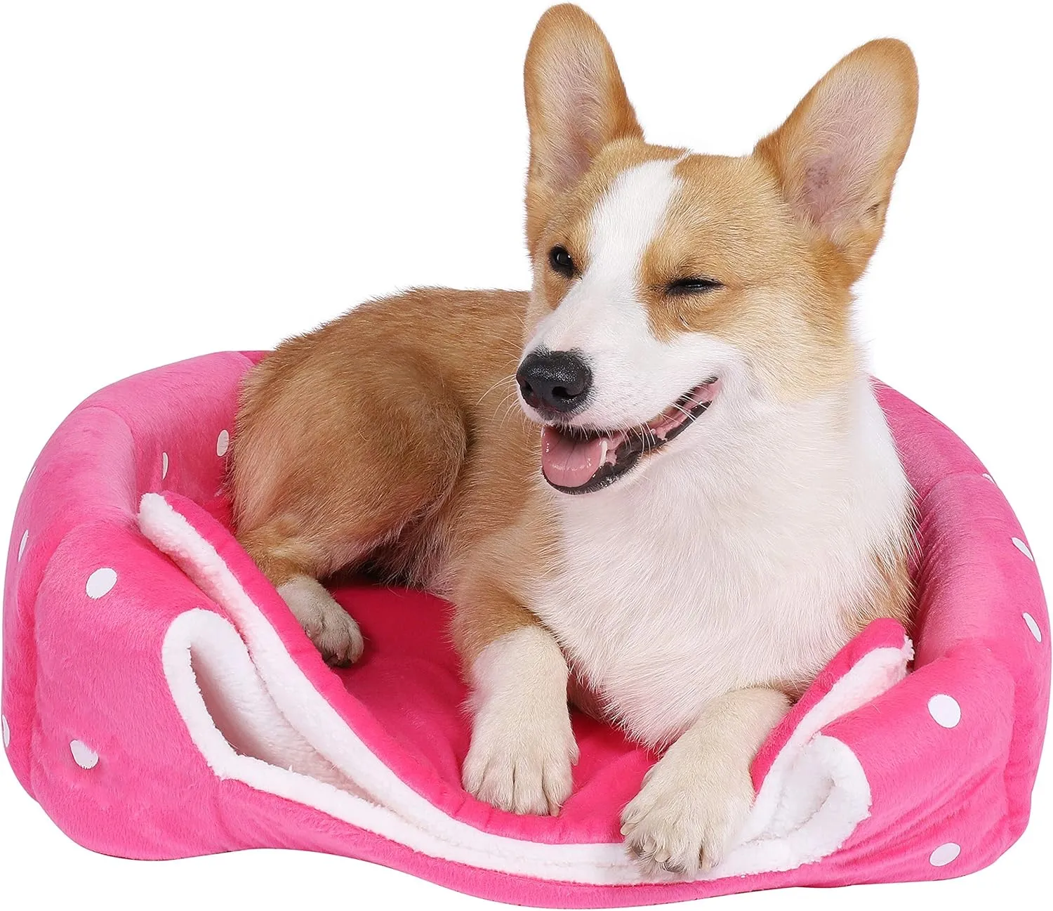 Spring Fever Hamster Guinea Pig Rabbit Dog Cat Chinchilla Hedgehog Bird Small Animal Pet Bed House Hideout Cage Accessorie C Pink L (16.9 * 16.9 inch)