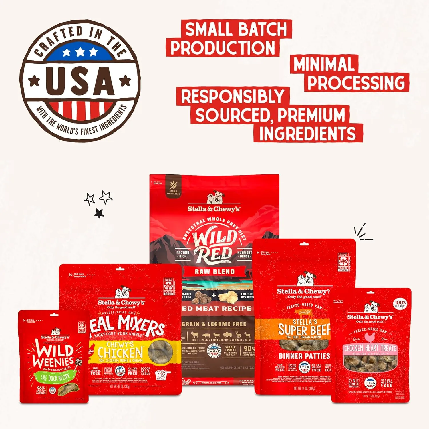 Stella & Chewy's Freeze-Dried Raw Dinner Patties - Chicken Recipe - High Protein Grain-Free Puppy & Dog Food - Perfect For Picky Eaters - 14 oz