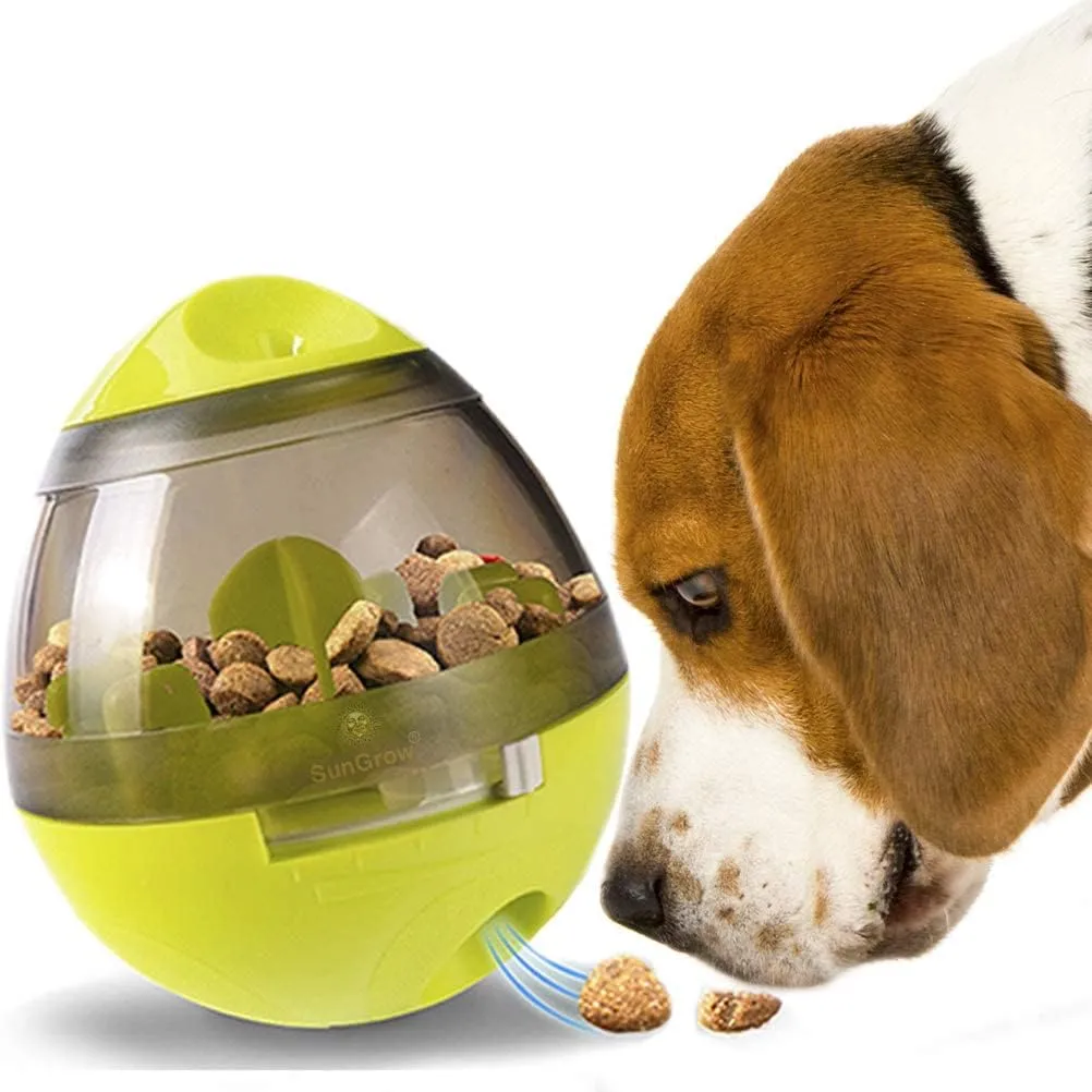SunGrow Bunny Treat Ball, Boredom Buster Ends Naughty Chewing and Bloat, Encourages Exercise, Interactive Puzzle Feeder Ideal for Puppy, Small Dog Breeds, Pocket Pet, Rabbits, Rats, and Hamsters, 4.6