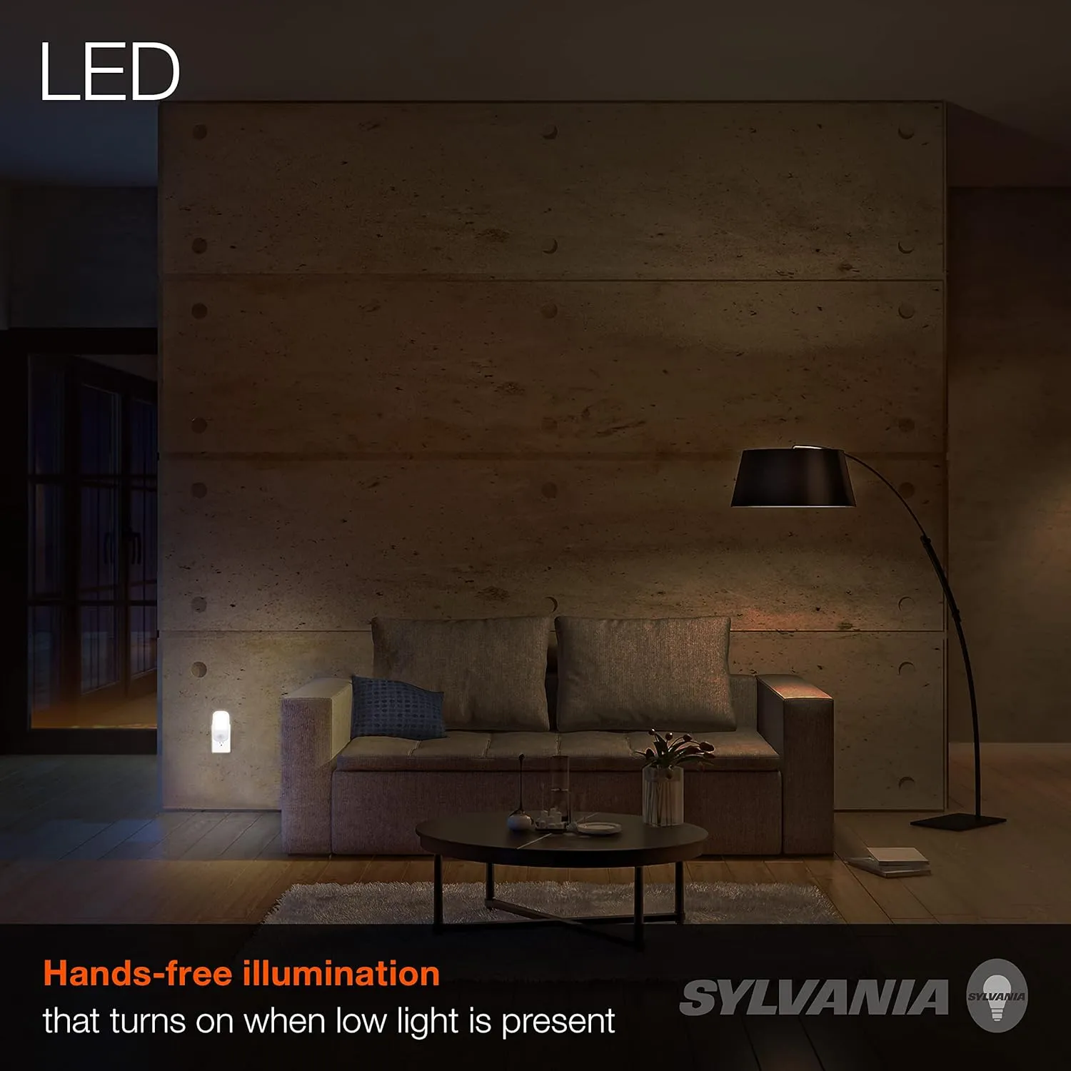 SYLVANIA LED Mini Automatic Plug-In Night Light with Sensor, Motion Activated, Dusk to Dawn, Warm White, Plug-In Type - 1 Pack (64988)