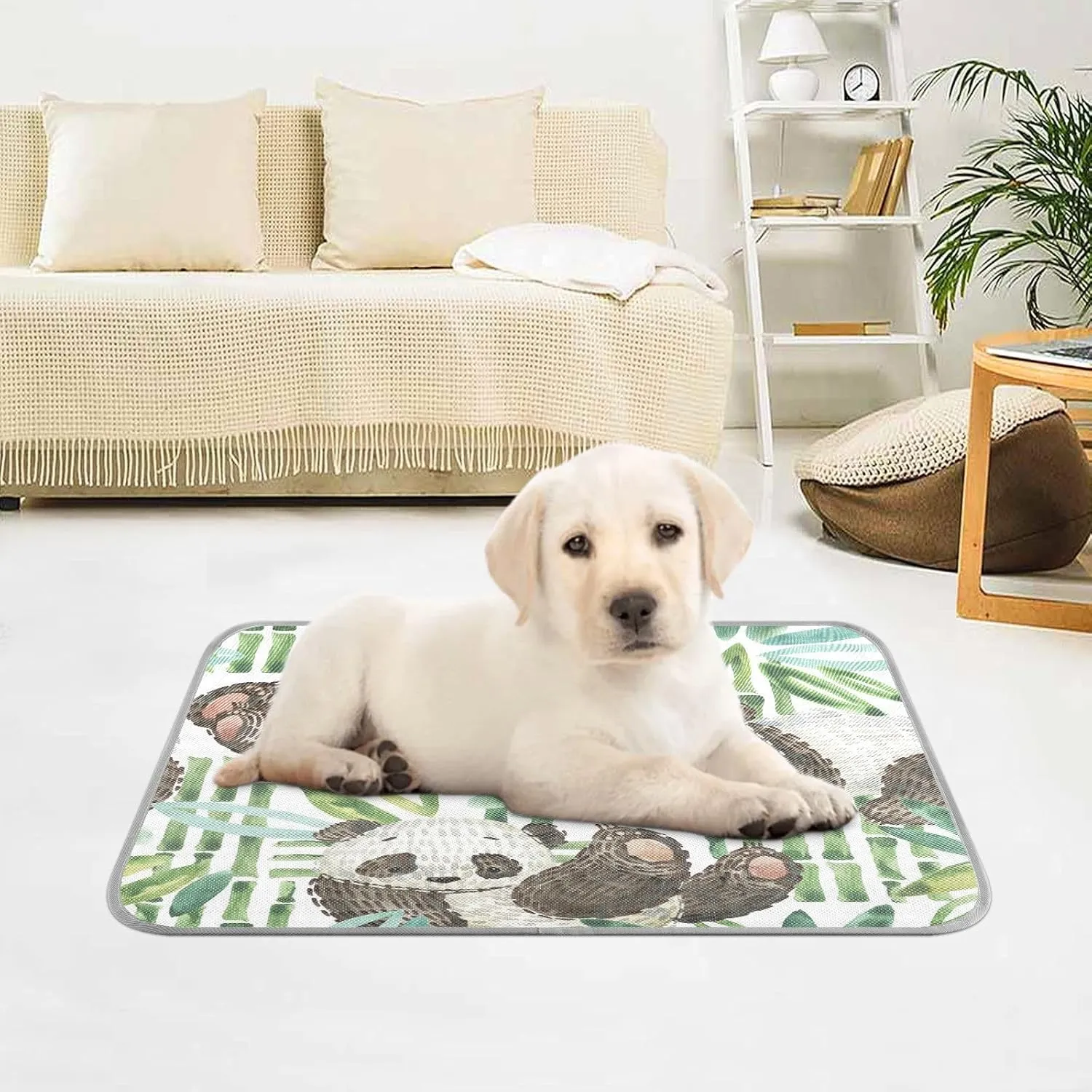 Washable Dog Cooling Mat Cute Panda Watercolor Summer Cats Sleeping Mat Spring Bamboo Dog Bed Mats 23.6 * 38.6inch Pet Ice Silk Sleep Kennel Pad Animal Sleep Bed for Home Outdoor Travel