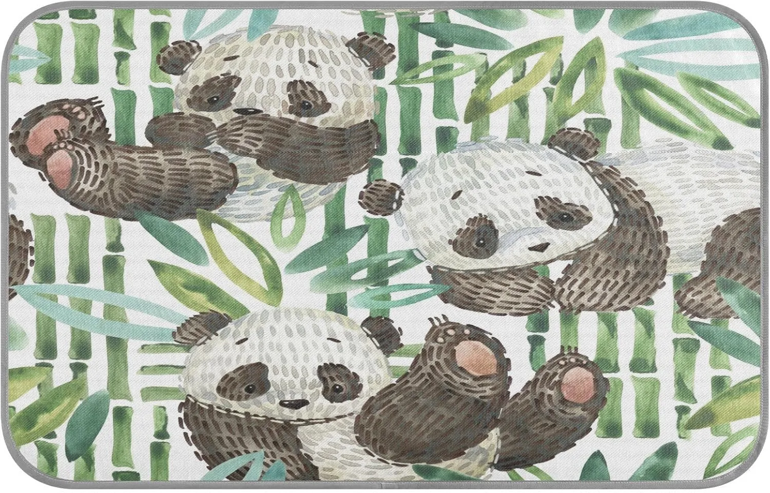 Washable Dog Cooling Mat Cute Panda Watercolor Summer Cats Sleeping Mat Spring Bamboo Dog Bed Mats 23.6 * 38.6inch Pet Ice Silk Sleep Kennel Pad Animal Sleep Bed for Home Outdoor Travel