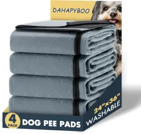 Washable Pee Pads for Dogs,4 Pack Reusable Puppy Pads for Dogs,24x36 Non-Slip Waterproof Pet Training Pads for Crate, Playpen, Bed, Sofa,Whelping Box, Potty Training